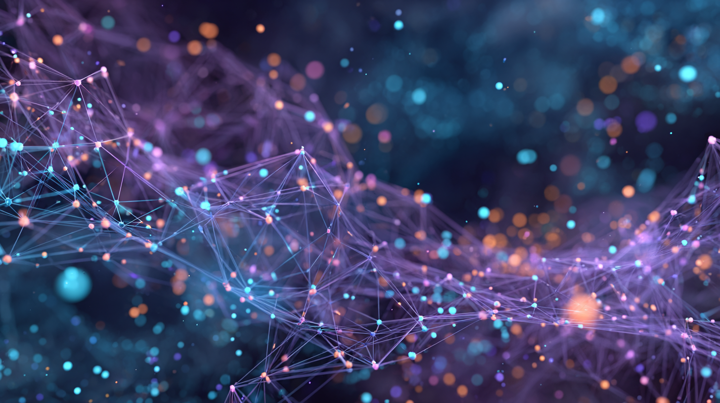 Representación visual de redes neuronales de inteligencia artificial generando nuevas ideas