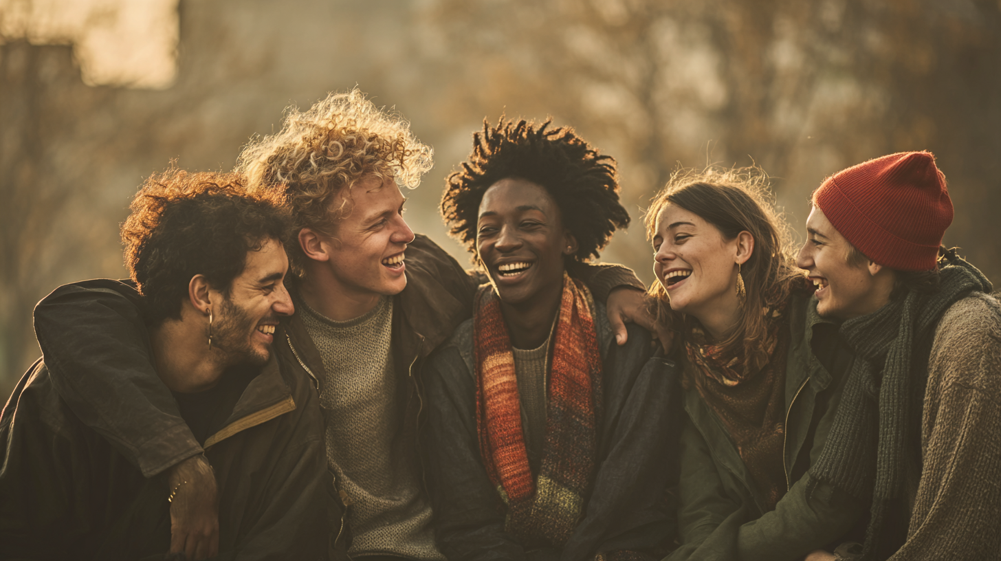 Grupo de personas sonriendo y compartiendo un momento de conexión genuina