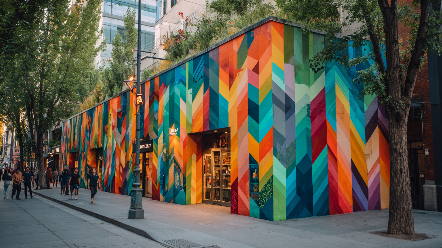 Mural de arte urbano vibrante en una ciudad moderna