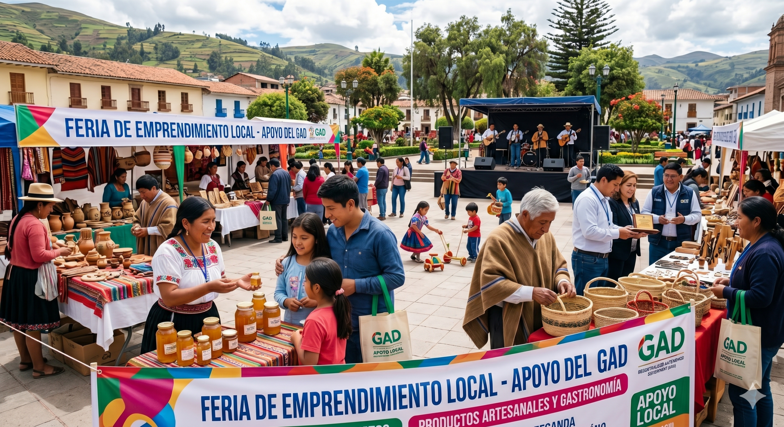 Feria de emprendimiento organizada por un GAD con participación ciudadana
