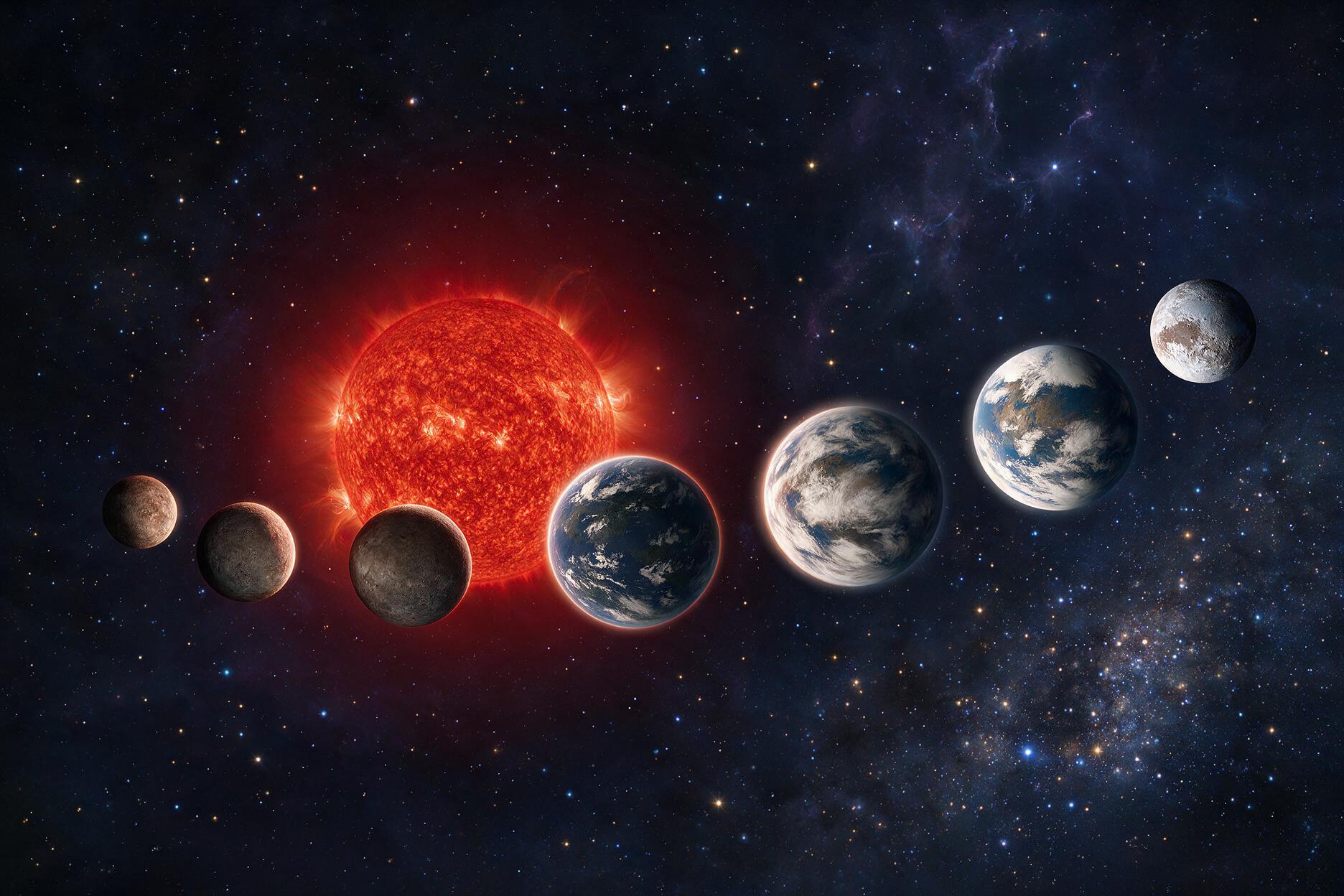 El sistema TRAPPIST-1 con siete planetas rocosos