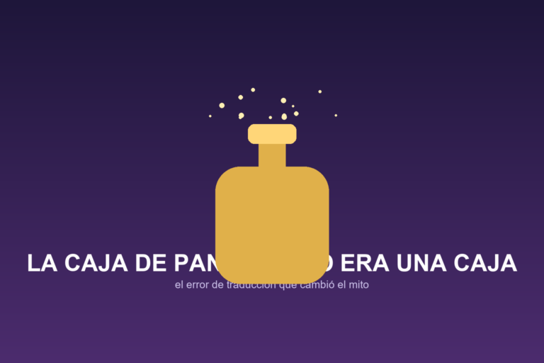 Ilustración de una jarra antigua con el texto 'La caja de Pandora no era una caja'